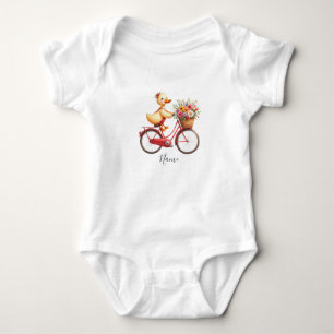 Floral Bicycle Duck Baby Bodysuit Strampler