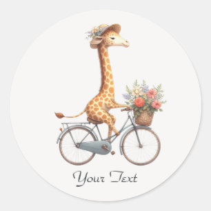 Floral Bicycle Giraffe Aufkleber