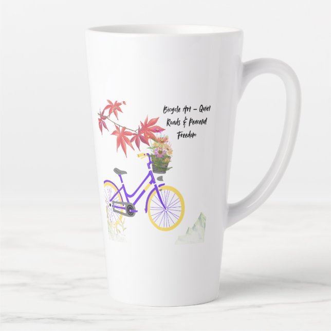 Floral Bicycle Motivation Design Milchtasse (Rechts)