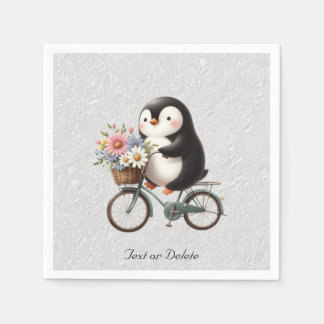 Floral Bicycle Penguin Napkins Serviette