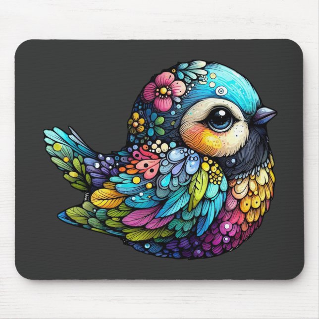 Floral Bird Harmony Mousepad (Vorne)