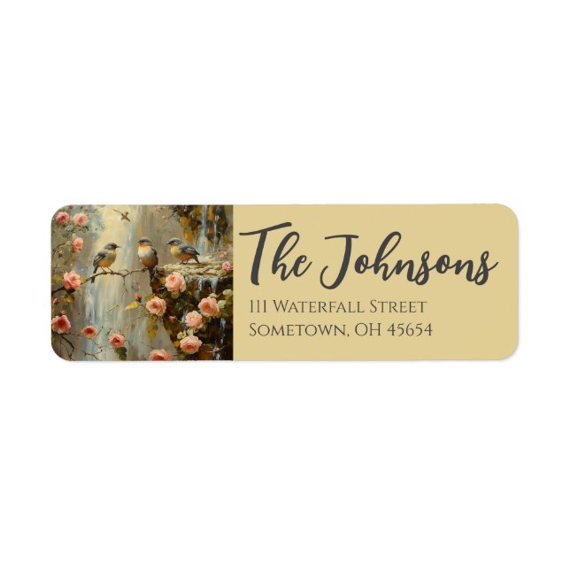 Floral Bird Themed Address Labels (Vorne)