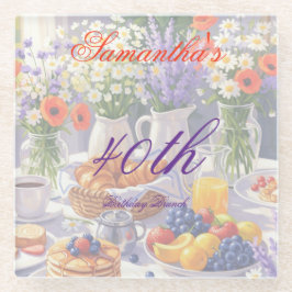 Floral Birthday Brunch Glasuntersetzer