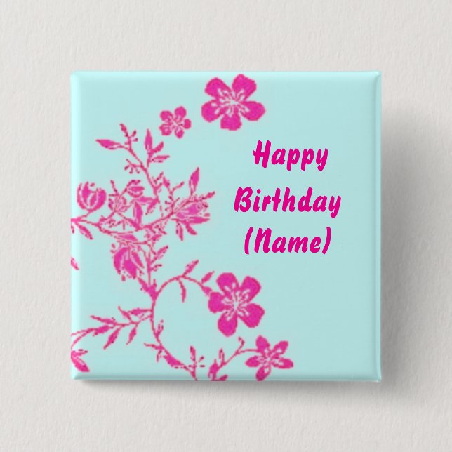 Floral Birthday Button (Vorderseite)