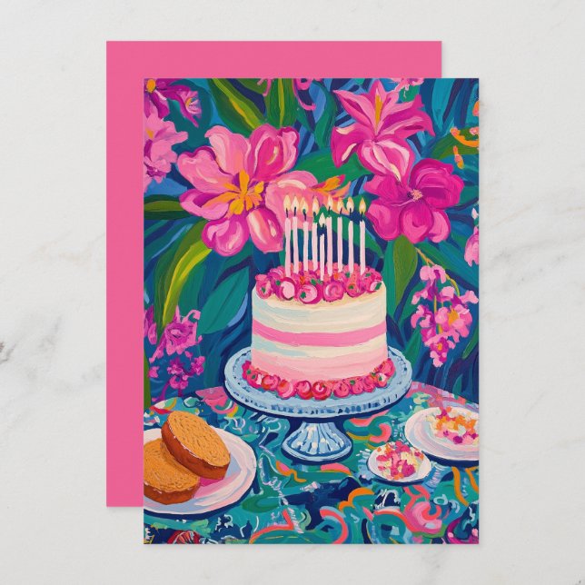 Floral Birthday Card (Vorne/Hinten)