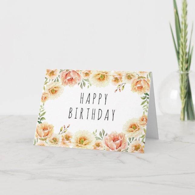 Floral Birthday Karte (Vorderseite)