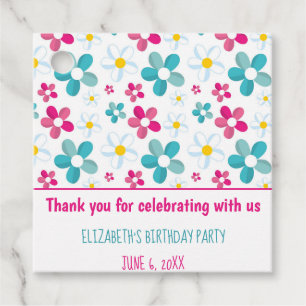 Floral Birthday Party Geschenkanhänger