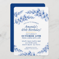 FLORAL BIRTHDAY PARTY INVITE hübsches Porzellan bl