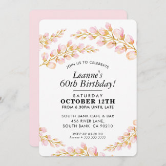 FLORAL BIRTHDAY PARTY INVITE stilvolle hübsch rosa Einladung