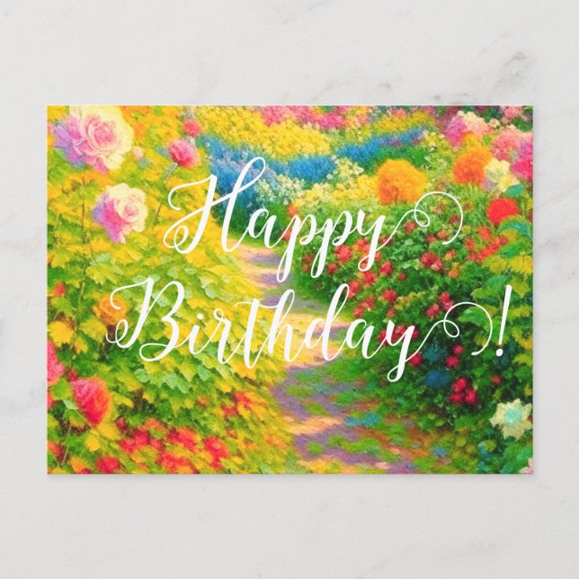 Floral Birthday Postkarte (Vorderseite)