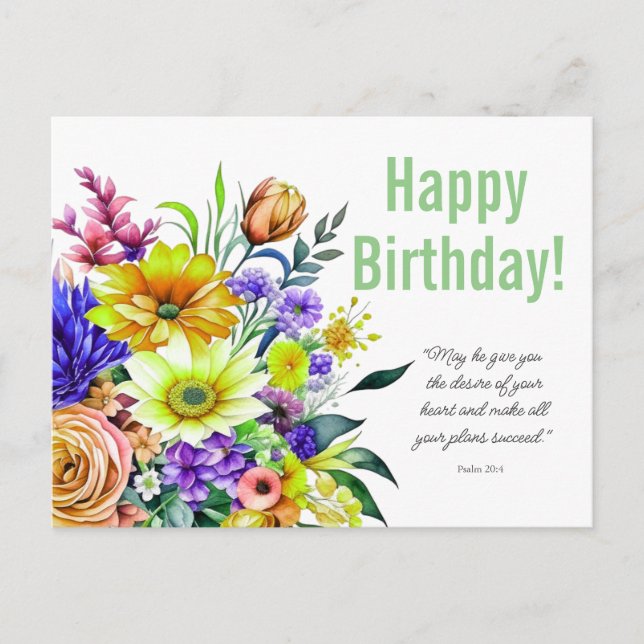 Floral Birthday Segessing Postkarte (Vorderseite)