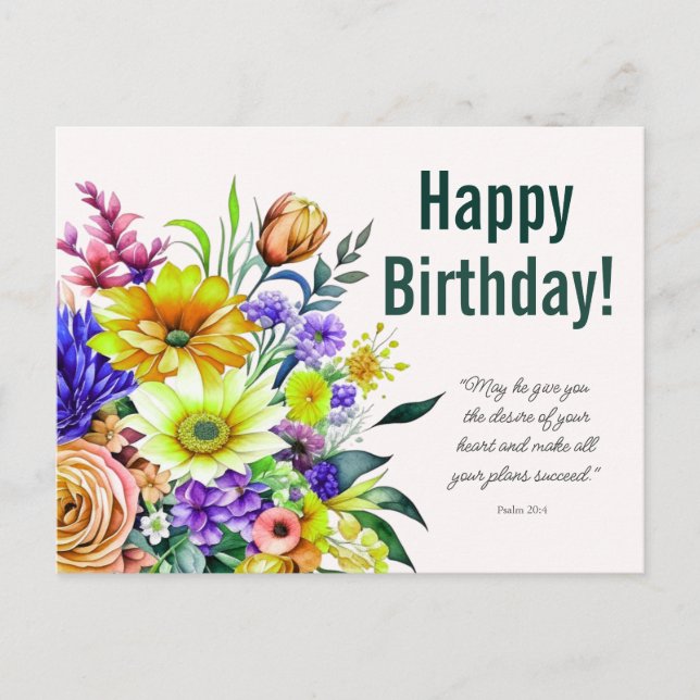 Floral Birthday Segessing Postkarte (Vorderseite)