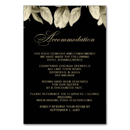 Floral Black and Gold Hochzeitskarten Tischnummer
