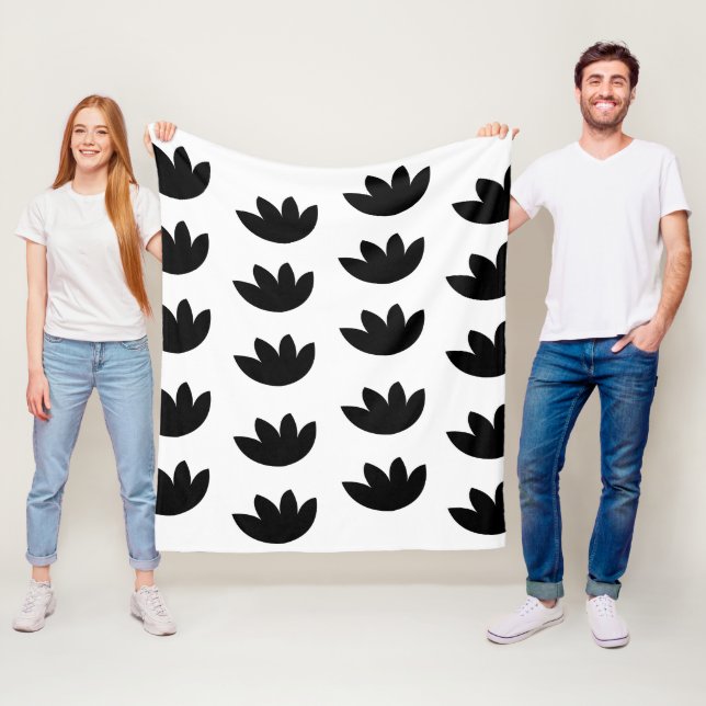 Floral Black Blume Floral Fleecedecke (Beispiel)