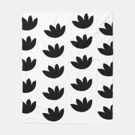 Floral Black Blume Floral Fleecedecke