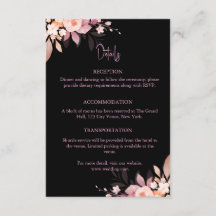 Floral Black & Blush Rose Hochzeit
