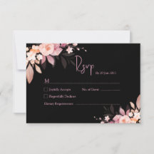 Floral Black & Blush Rose Hochzeit