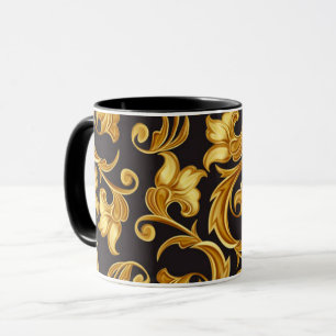 Floral Black Gold Tasse