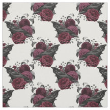 Floral Black Raven auf Weiß