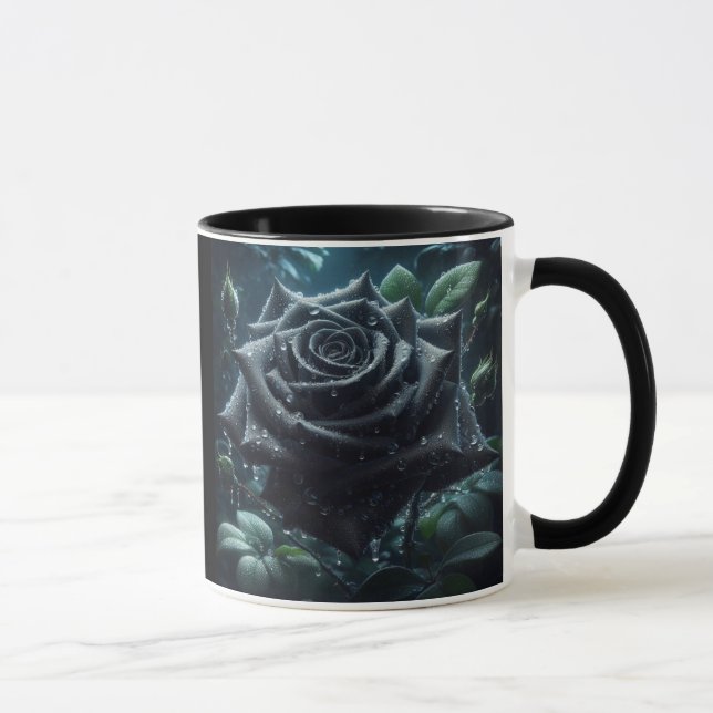 Floral Black Rose Tasse (Rechts)