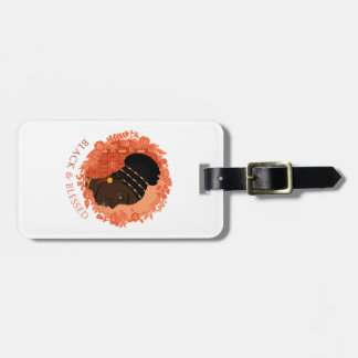 Floral Black und gesegnet Gepäckanhänger