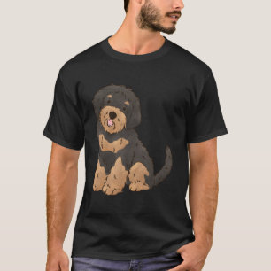 Floral Black und Tan Aussiedoodle Liebhaber Aussie T-Shirt