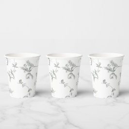 Floral Black & White Botanical Line Art Cup Pappbecher