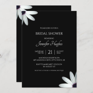 Floral Black & White Brautparty Einladung