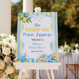 Floral Blau Main Squeeze Brautparty Willkommen Poster