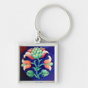 FLORAL, blau rosa grün Schlüsselanhänger