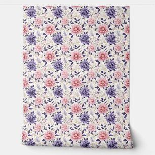 Floral Bliss Mini - Lila, rosa, Beige - Glam Tapete