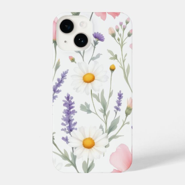 Floral Bliss: Muster für künstlerische Blume Mobil iPhone Hülle (Rückseite)