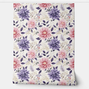 Floral Bliss Petite - Lila, rosa, Beige - Glam Tapete