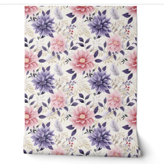 Floral Bliss Petite - Lila, rosa, Beige - Glam Tapete