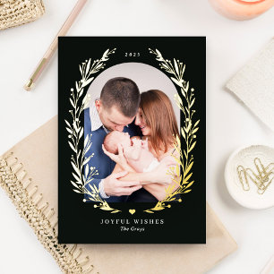 Floral Bliss REAL FOLIE Weihnachtskarte Folien Feiertagskarte