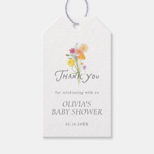 Floral Bloom Baby Shower Dankeschön Geschenkanhänger