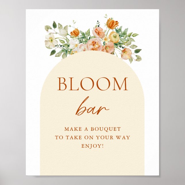 Floral Bloom Bar Digital Sign Poster (Vorne)
