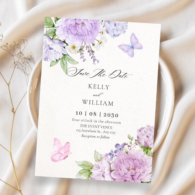 Floral bloom butterflies wedding save the date (Von Creator hochgeladen)