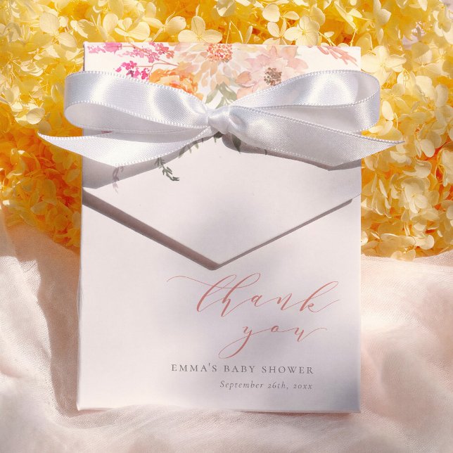 Floral Bloom Spring Girl Baby Shower Thank You Geschenkschachtel (Von Creator hochgeladen)