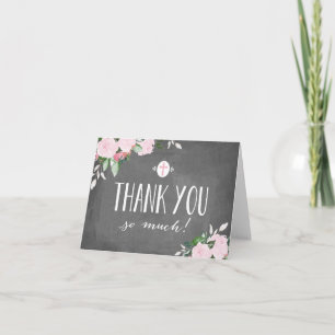 Floral Blooms Chalkboard Religious Danke Karte