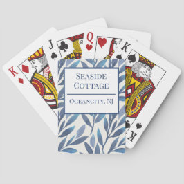 Floral Blue Airbnb Custom Vacation Rental Spielkarten