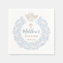 Floral Blue Baby Angel Cross