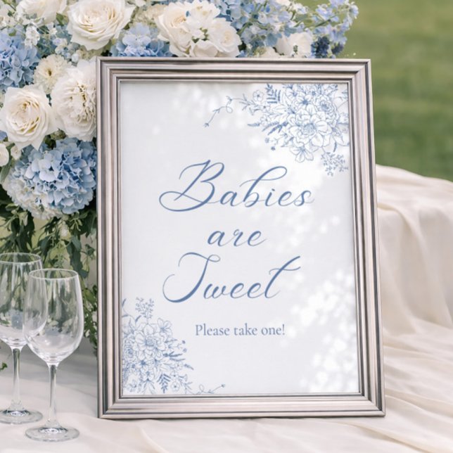Floral Blue Baby Dusche Gefallen Poster (Von Creator hochgeladen)