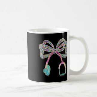 Floral Blue Coquette Bow Nurse Stethoscope Pflege Kaffeetasse