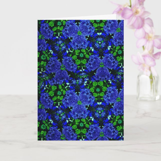 Floral Blue & Green Kaleidoscope Friend Geburtstag Karte (Orchidee)