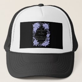 FLORAL BLUE. IN LOVING MEMORY KEEPSAKE, TRUCKERKAPPE