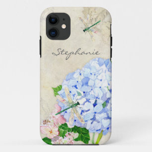 Floral Blue n Pink Hydrangeas Elegantes Wasser Far Case-Mate iPhone Hülle