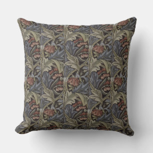 Floral Blue Pink Vintag William Morris Bluebell Kissen