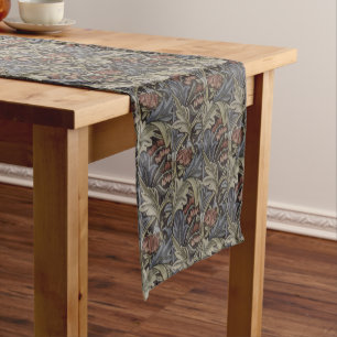 Floral Blue Pink Vintag William Morris Bluebell Kurzer Tischläufer
