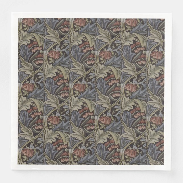 Floral Blue Pink Vintag William Morris Bluebell Serviette (Vorderseite)